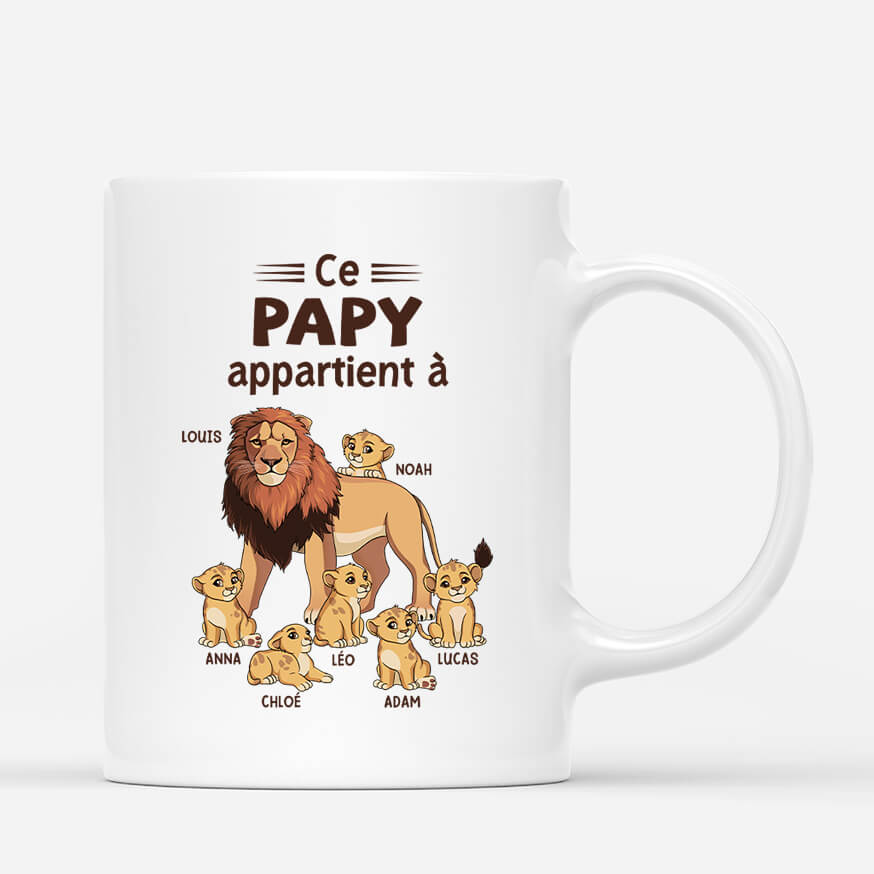 Ce Papy Appartient À Version Lions - Cadeau Personnalisé | Mug Pour Homme