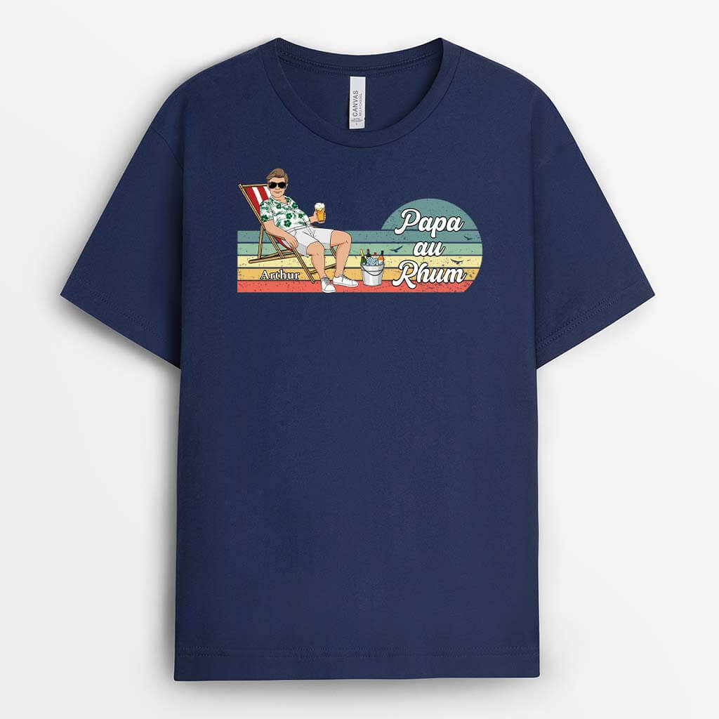 Papa Au Rhum - Cadeau Personnalisé | T-shirt pour Homme