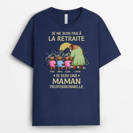 2301AFR2 t shirt je ne suis pas a la retraite ours avec vetements personnalise