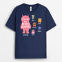 2305AFR2 t shirt papa papy des petits monstres personnalise