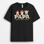 2322AFR1 t shirt papa et ses enfants mignons version carte personnalise
