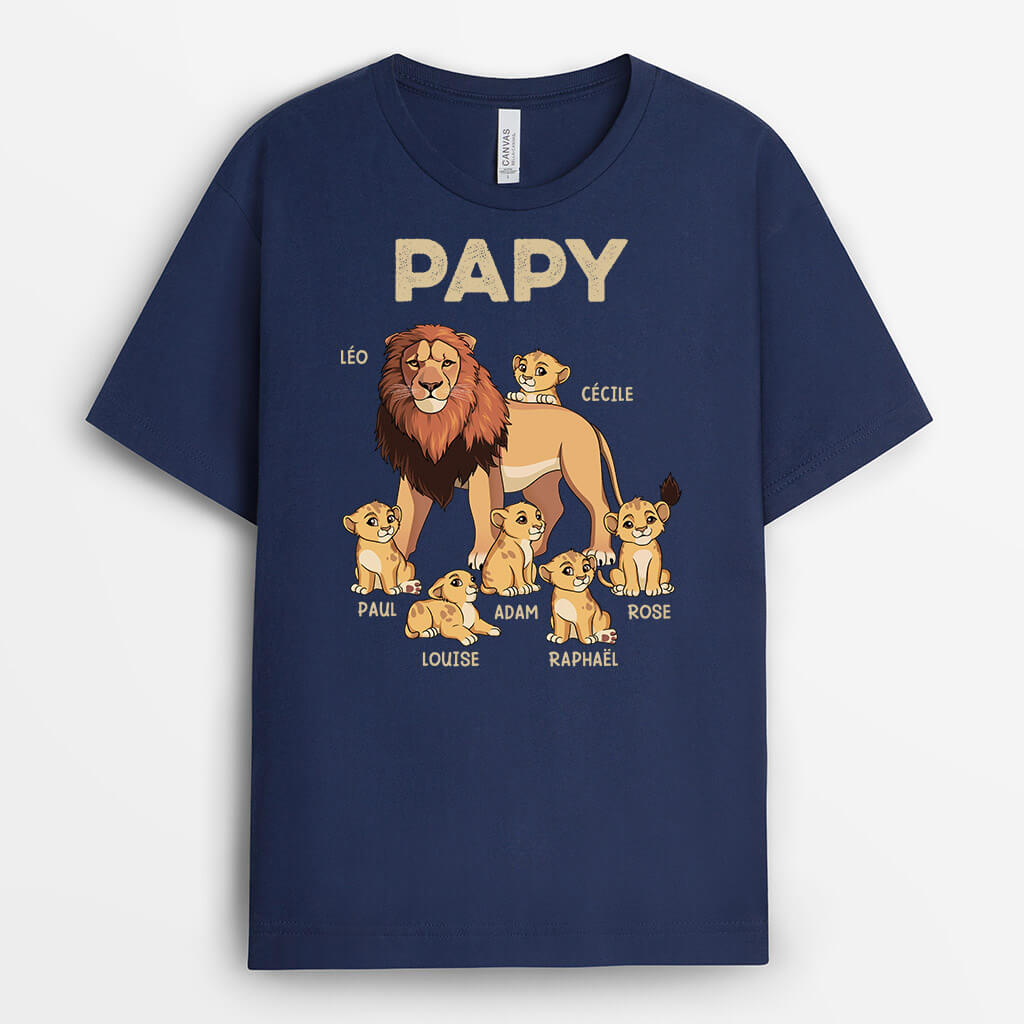 Lion Dad And His Lion Children - Personalized Gift | T-shirt for Dad