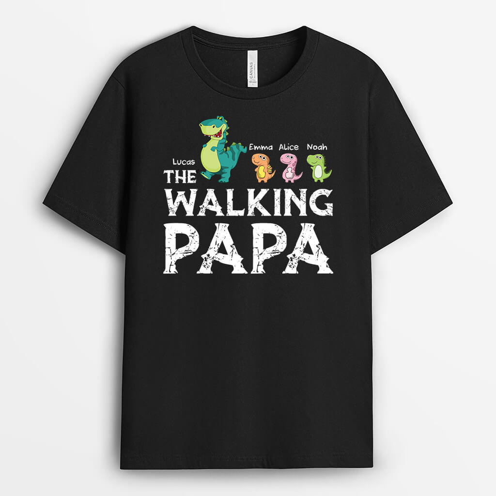 Papa Marcheur Version Dinosaure - Cadeau Personnalisé | T-shirt pour Papa