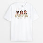 2333AFR1 t shirt papa ses enfants et ses animaux version blanc personnalise