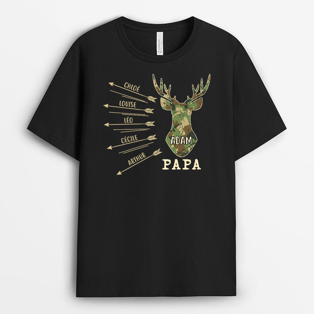 Papa Cerf Avec Flèches - Cadeau Personnalisé | T-shirt pour Papa