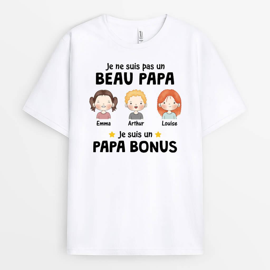 Je Suis Un Papa Bonus - Cadeau Personnalisé | T-shirt pour Papa