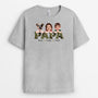 2359AFR1 t shirt papa camouflage avec animaux personnalise
