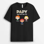2363AFR2 t shirt papa depuis version carte avec ses enfants personnalise