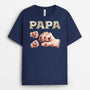 2370AFR1 t shirt papa bosses de poing authentiques version carte personnalise