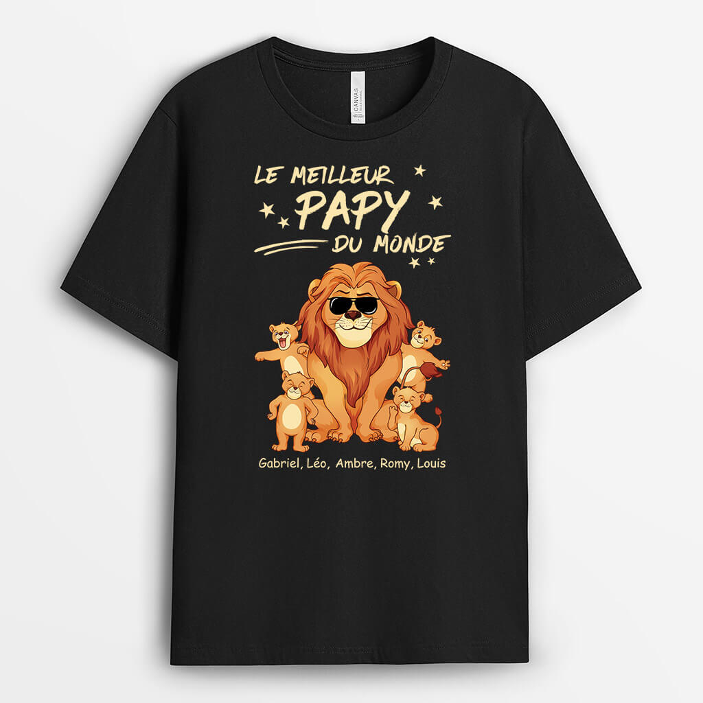 Meilleur Papa Lion De Tous Les Temps - Cadeau Personnalisé | T-shirt pour Papa