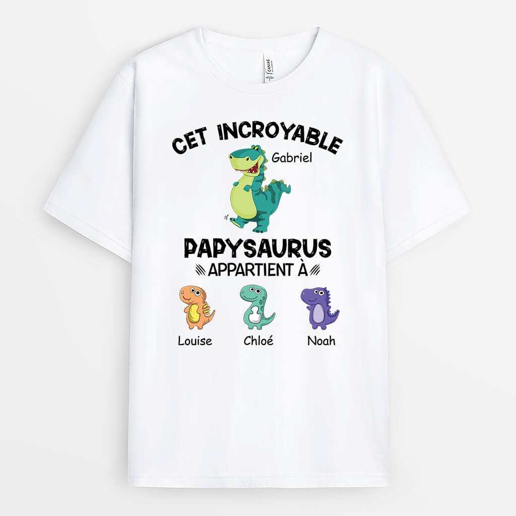 Ce Papasaurus Brut Appartient À - Cadeau Personnalisé | T-shirt pour Papa