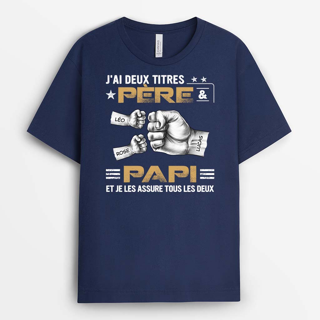 Sweat "J'ai Deux Titres : Papa Et Chasseur" - Cadeau Humour Pour Père Chasseur - Coupe Classique, Col Tissé