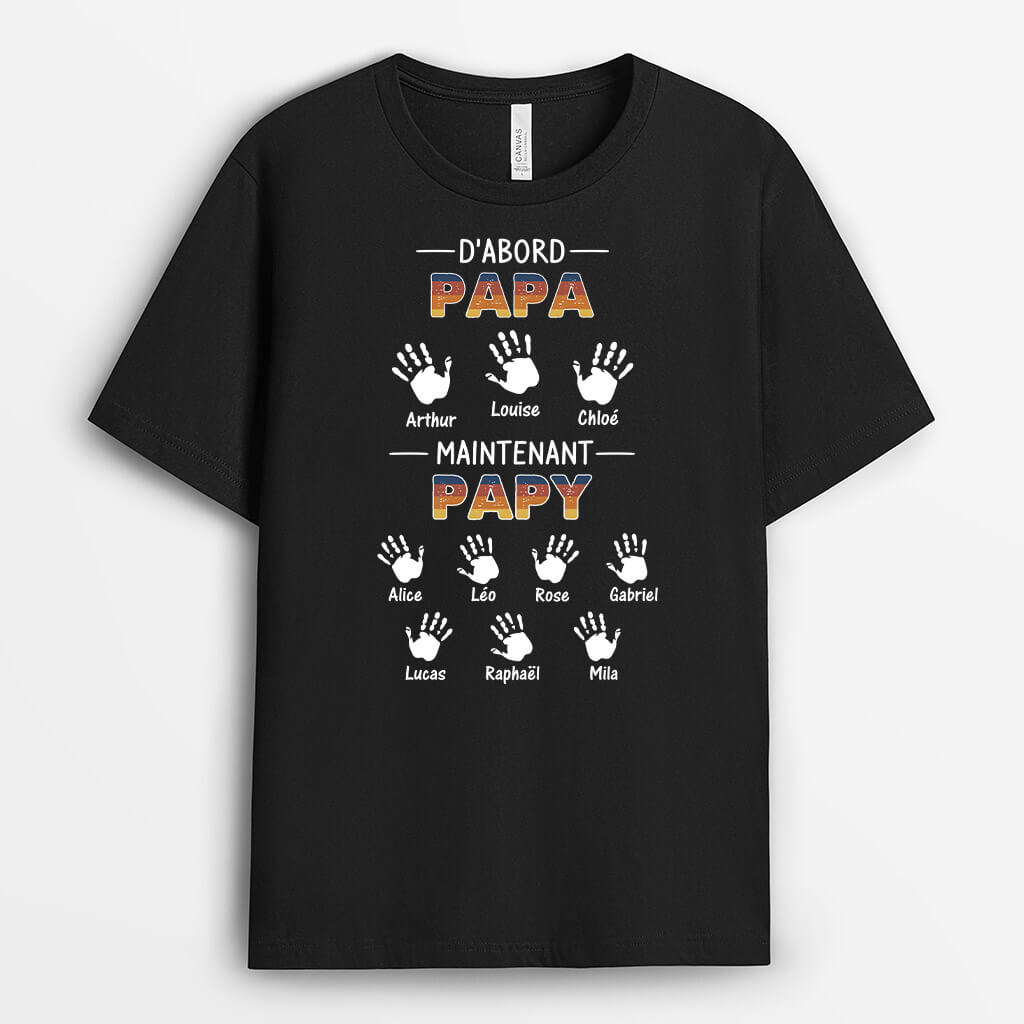 Premier Papa Maintenant Papy - Cadeau Personnalisé | T-shirt pour Homme