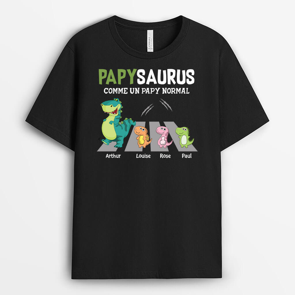 Papasaurus Plus Cool Traversant La Rue - Cadeau Personnalisé | T-shirt pour Papa