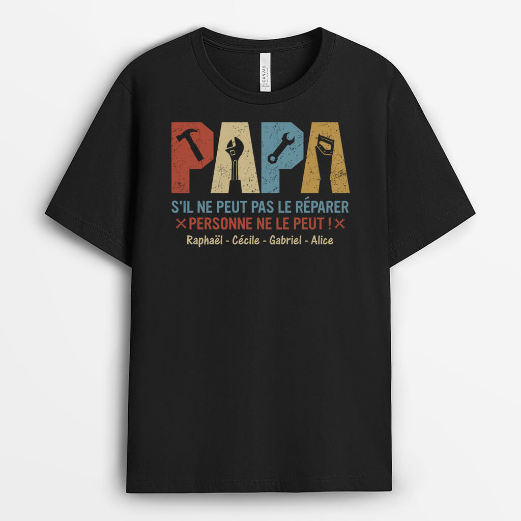 Papa Réparateur Version Coloré - Cadeau Personnalisé | T-shirt pour Papa