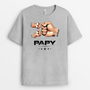 2407AFR2 t shirt personnalise papapapy bosses de poing avec mains version clair 2407a5h5b