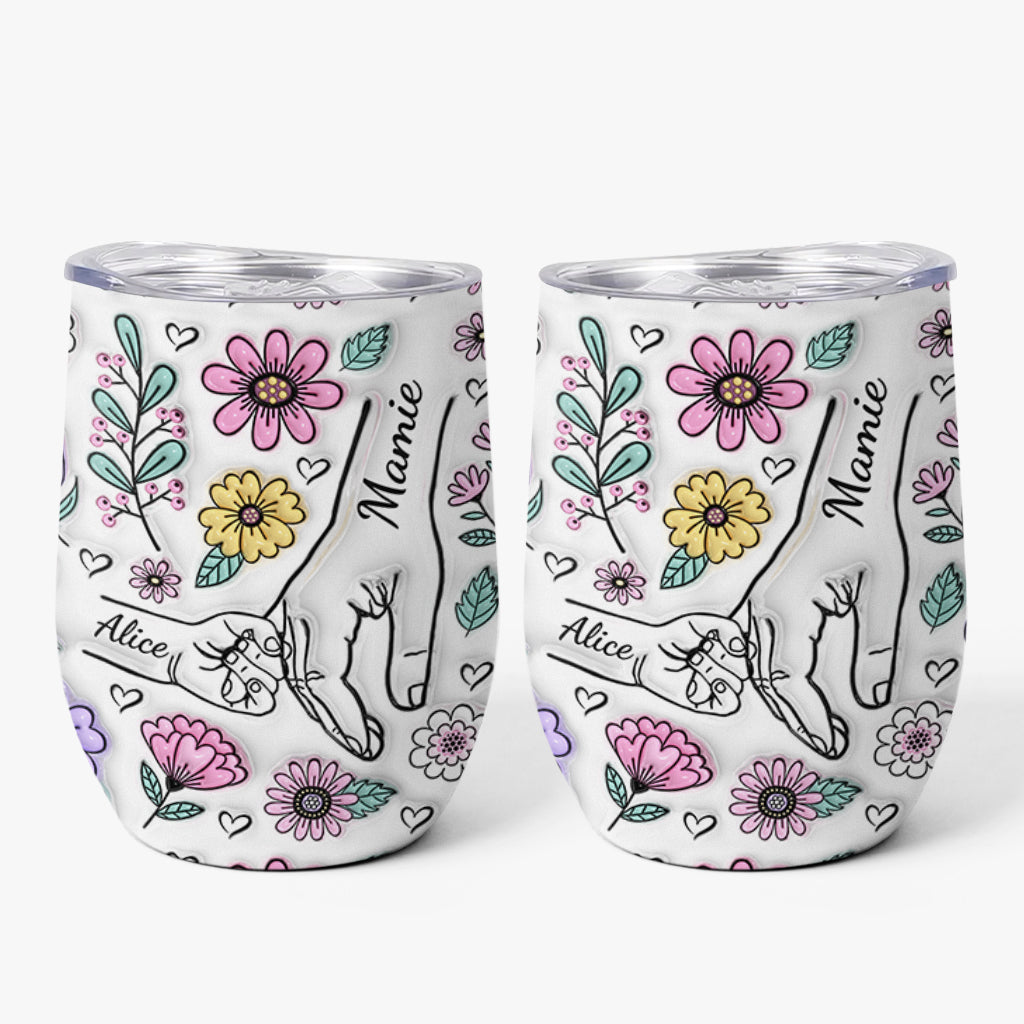 [Effet d'Impression 3D] Mug Isotherme Personnalisé 355 ml  - Maman Mamie - Fleur Pastel