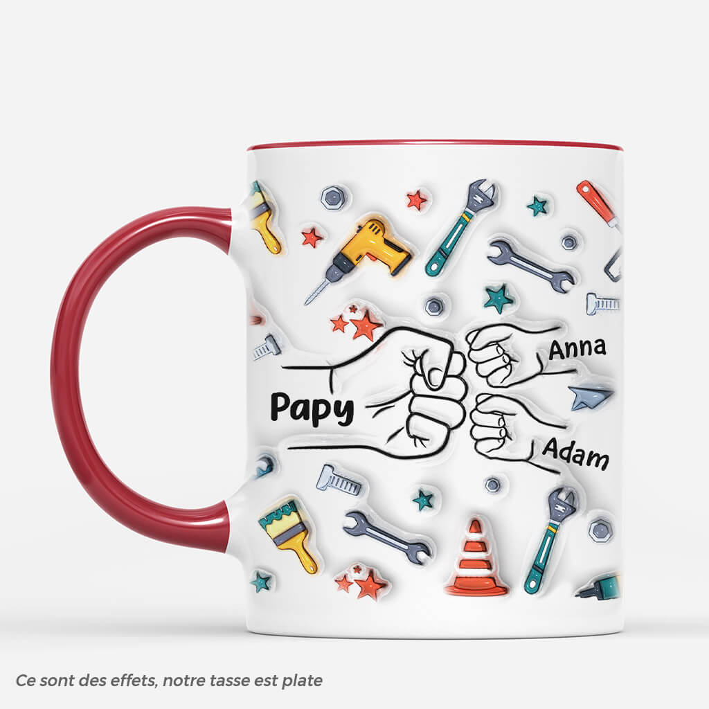 Papa Réparateur Bosses De Poing 3D - Cadeau Personnalisé | Mug pour Papa