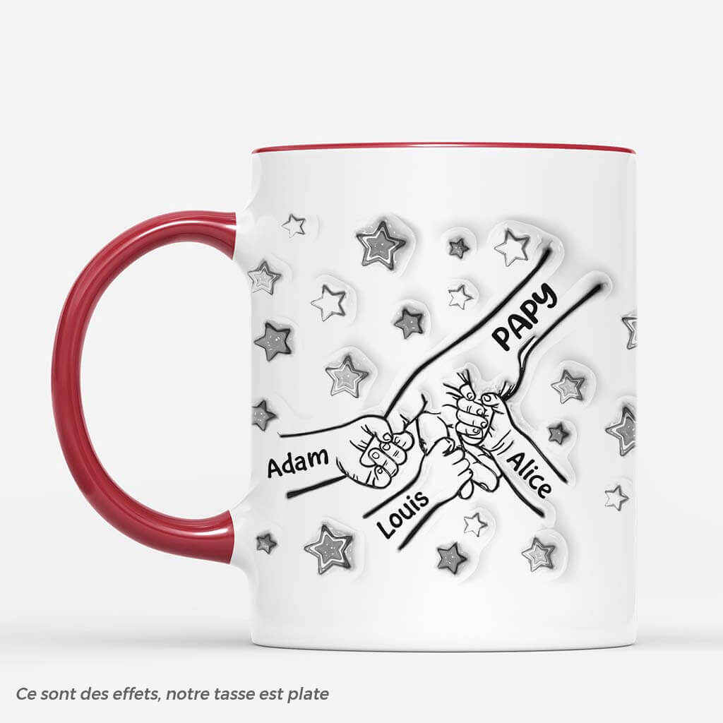 Papa Tenant Les Mains Monochrome - Cadeau Personnalisé | Mug pour Papa