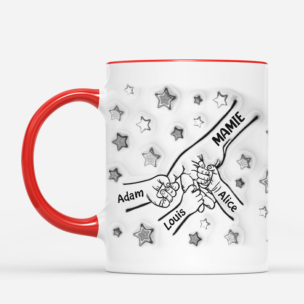 2410MFR2 mug papa tenant les mains monochrome personnalise