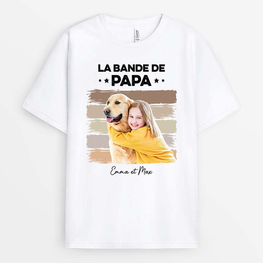 2423AFR1 t shirt la bande a papa papy palette de couleurs pastel avec photo personnalise