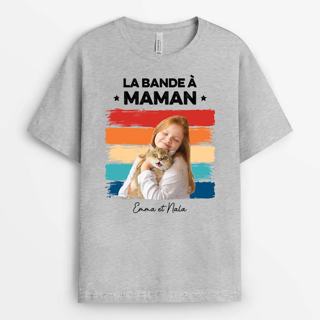 2423AFR2 t shirt la bande a papa papy palette de couleurs pastel avec photo personnalise