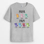 2424AFR1 t shirt papa papy petits dinosaures personnalise