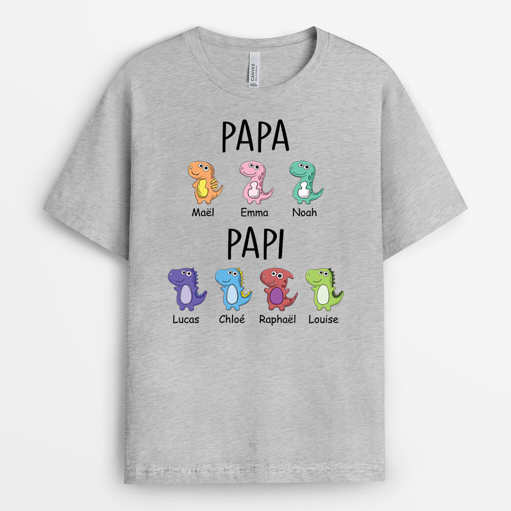 Papa Papy Petits Dinosaures - Cadeau Personnalisé | T-shirt pour Homme