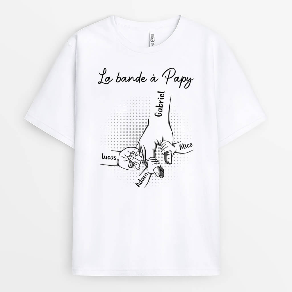 La Bande À Papa Tenant Les Maints Avec Points - Cadeau Personnalisé | T-shirt pour Papa