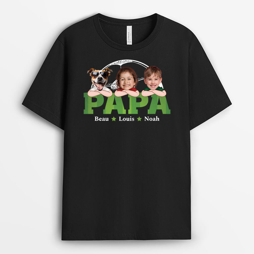 2437AFR1 t shirt papa terrains de football personnalise