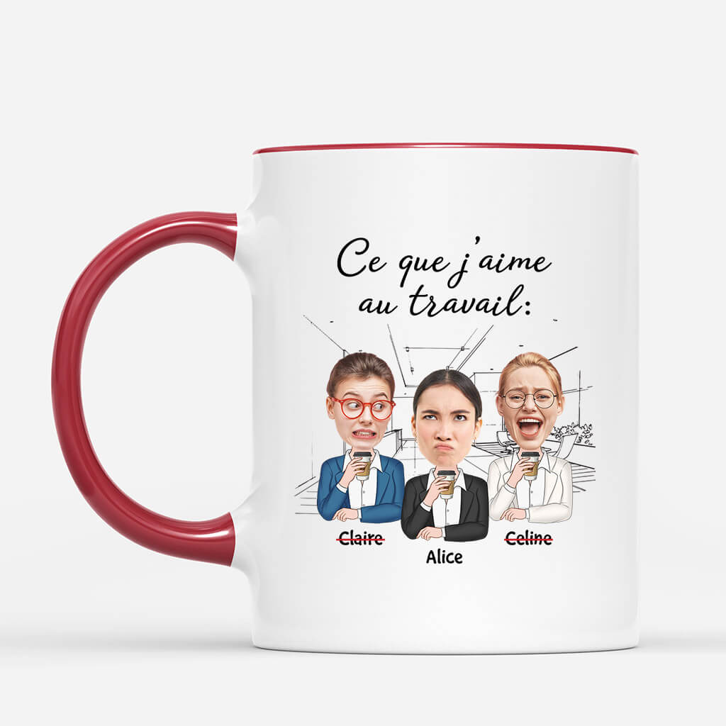 2447MFR1 mug ce que jaime au travail version femme personnalise