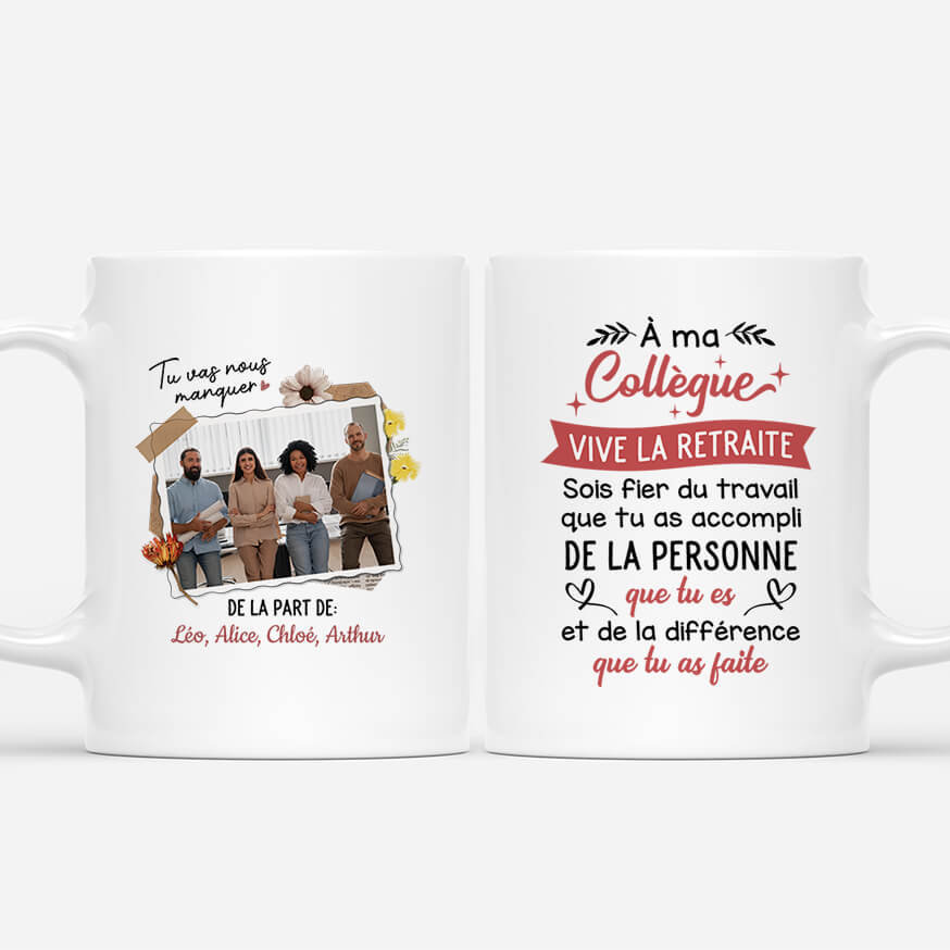 2454MFR1 mug a ma collegue vive la retraite personnalise