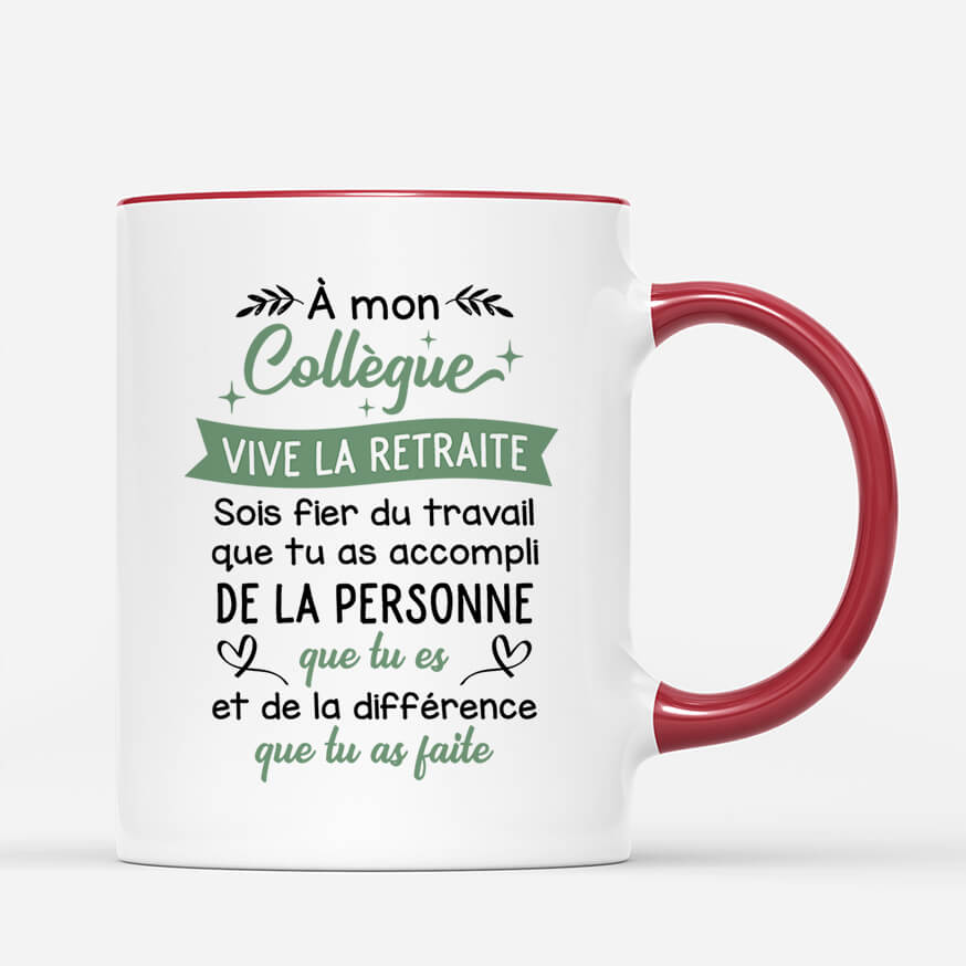 2454MFR3 mug a mon collegue vive la retraite personnalise