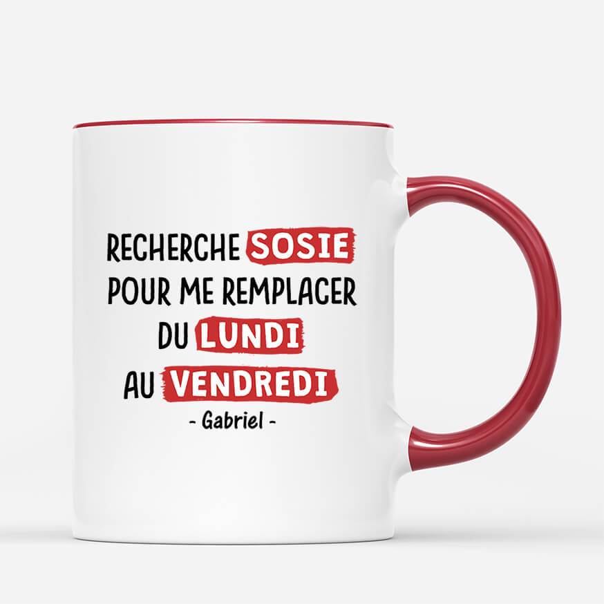 2464MFR3 mug recherche sosie pour me remplacer personnalise