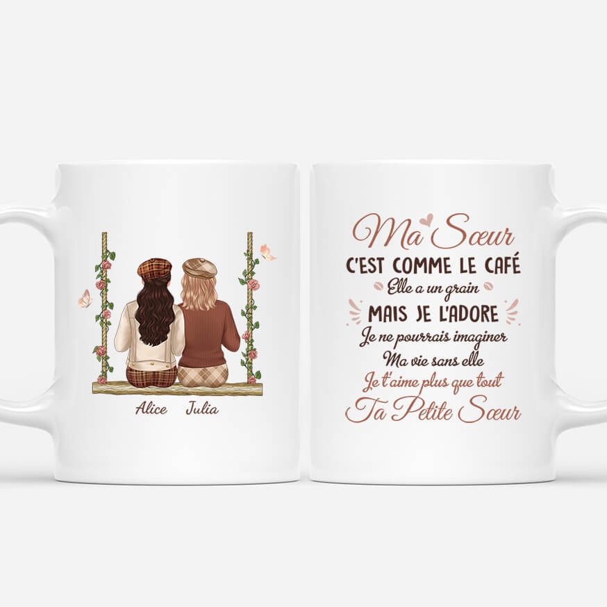 Ma Sœur Est Comme Le Café - Cadeau Personnalisé | Mug pour Soeur