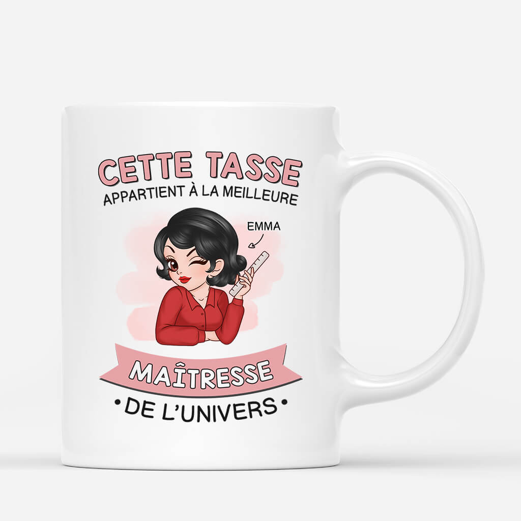 Cette Tasse Appartient À La Meilleure Maîtresse De L'Univers - Cadeau Personnalisé | Mug pour Maîtresse