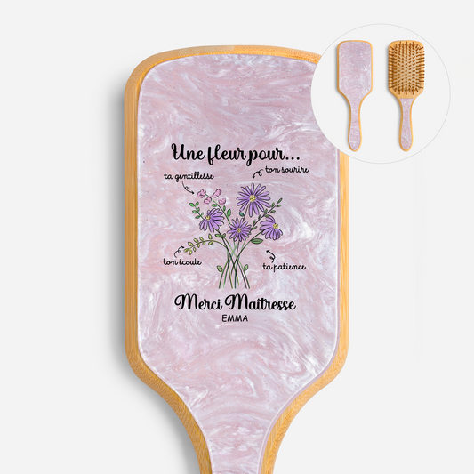 2481AFR1 cadeau merci maitresse brosse a cheveux personnalisee en acetate imprimee uv 2481aq8r5t