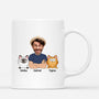 2498MFR2 mug chez nous vit un humain version chat personnalise