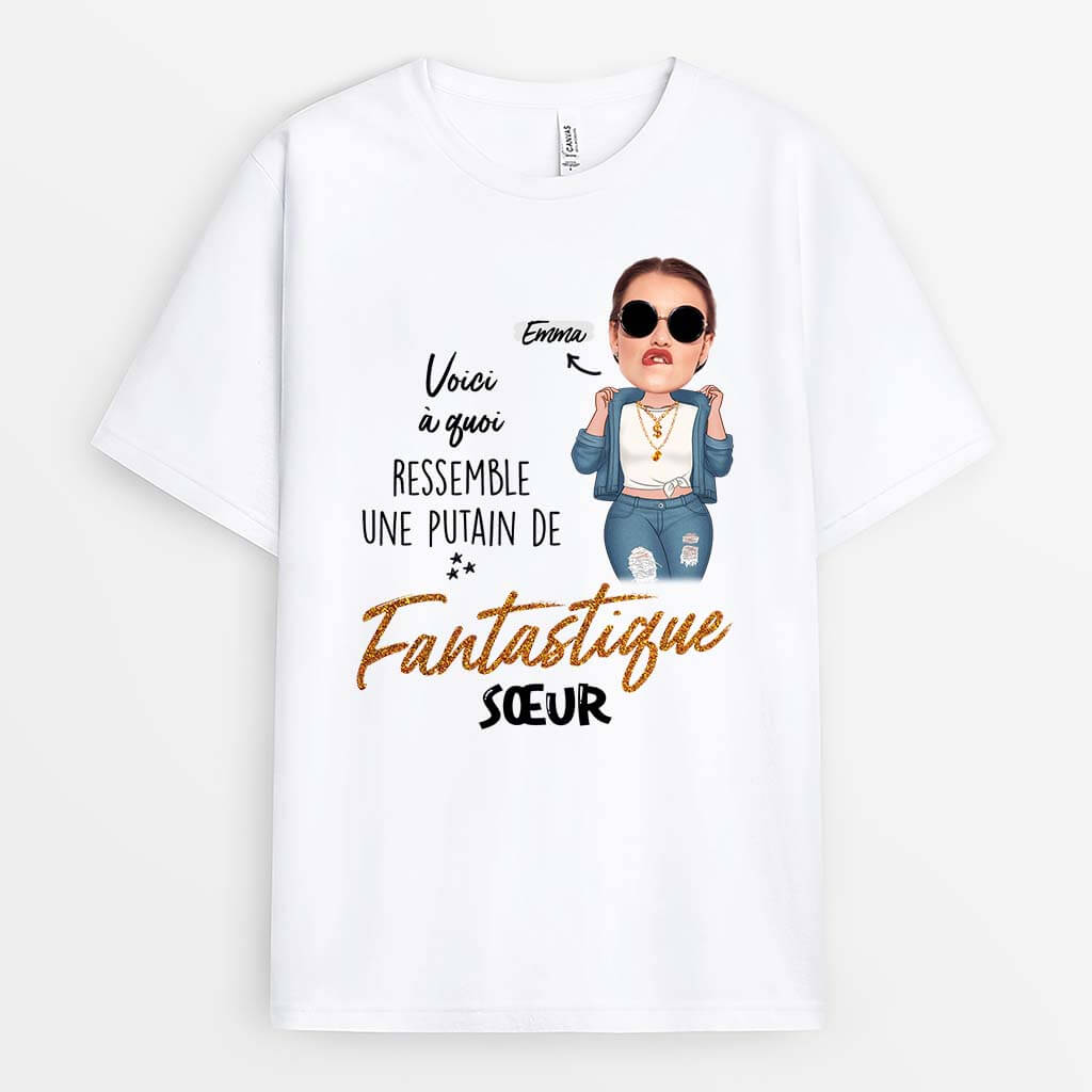 Fantastique Soeur - T-shirt Personnalisé Visage
