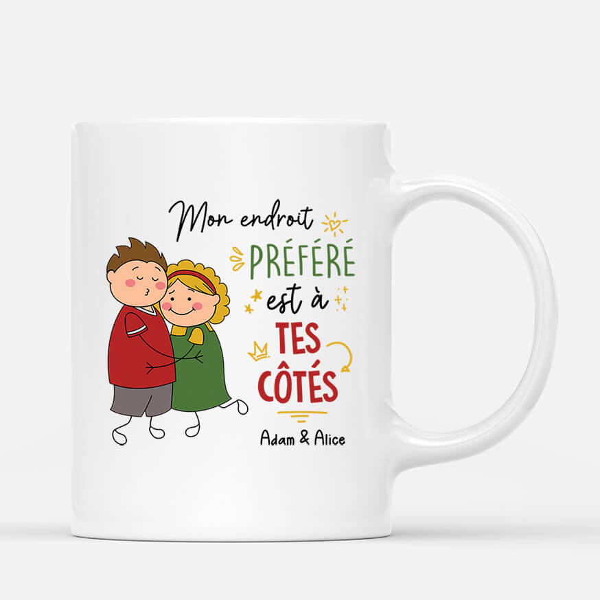 Mon Endroit Préféré Est À Tes Côtés - Cadeau Personnalisé | Mug Pour Couple