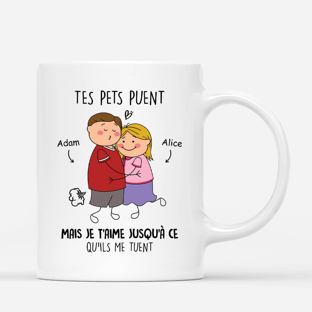 Tes Pets Puent Mais Je T’Aime Jusqu’à Ce Qu’ils Me Tueront - Cadeau Personnalisé | Mug Pour Couple