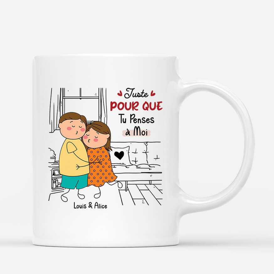 Juste Pour Que Tu Penses À Moi - Cadeau Personnalisé | Mug Pour Couple