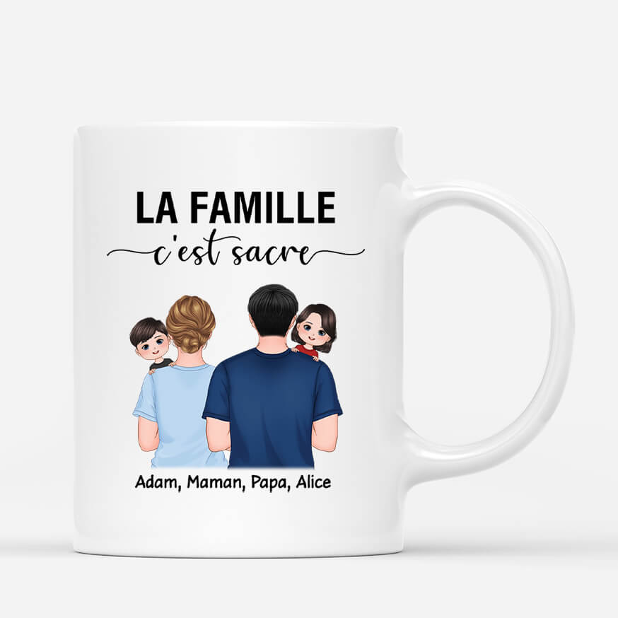 La Famille, C'est Sacré - Cadeau Personnalisé | Mug Pour Famille