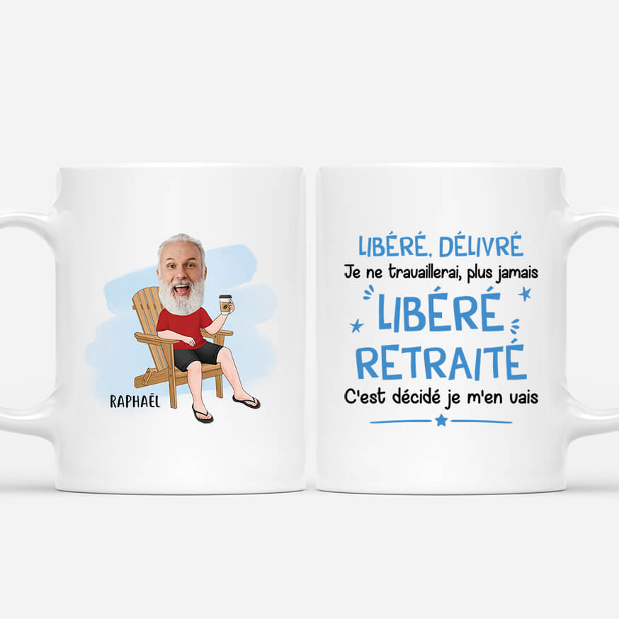 Libéré, Délivré, Retraité - Cadeau Personnalisé | Mug Pour Homme