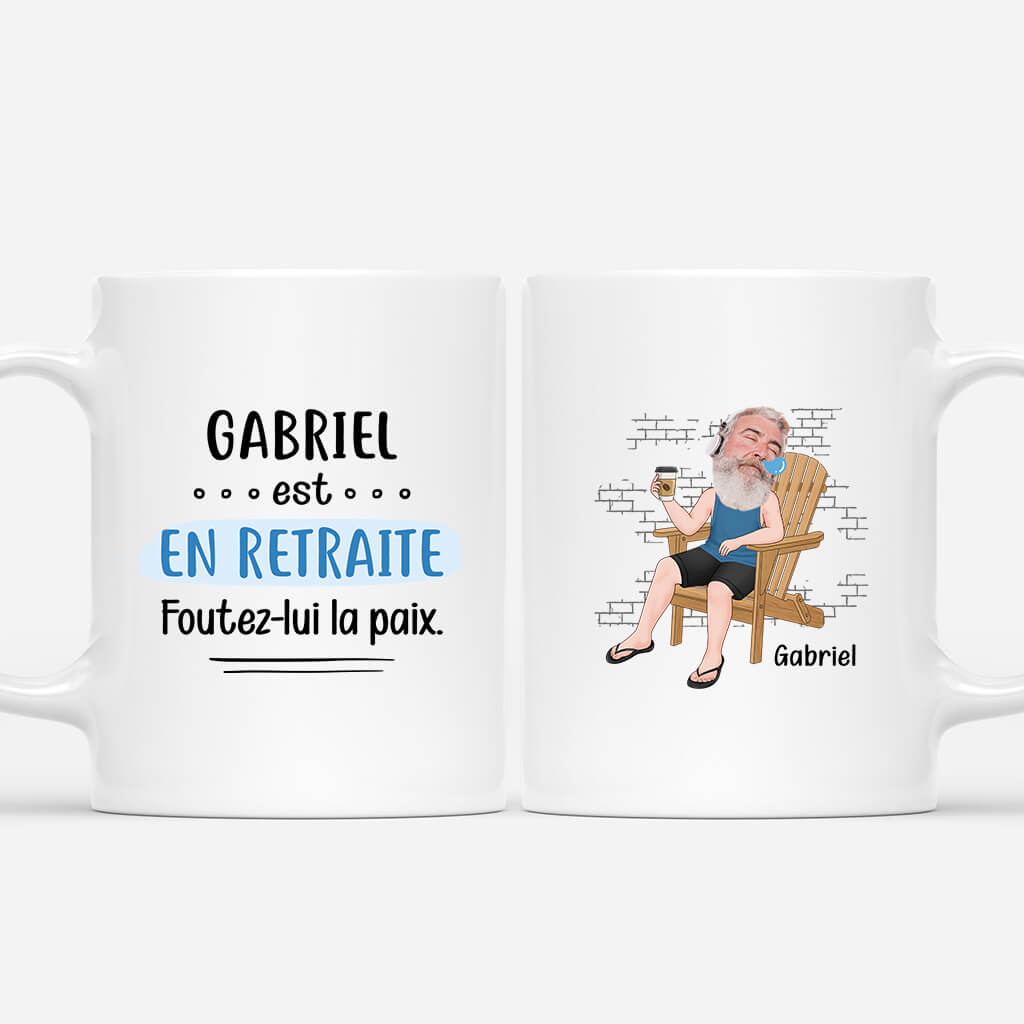 Foutez-lui La Paix Version Homme - Cadeau Personnalisé | Mug Pour Retraite