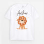 2587AFR1 t shirt lion avec criniere de fleur personnalise