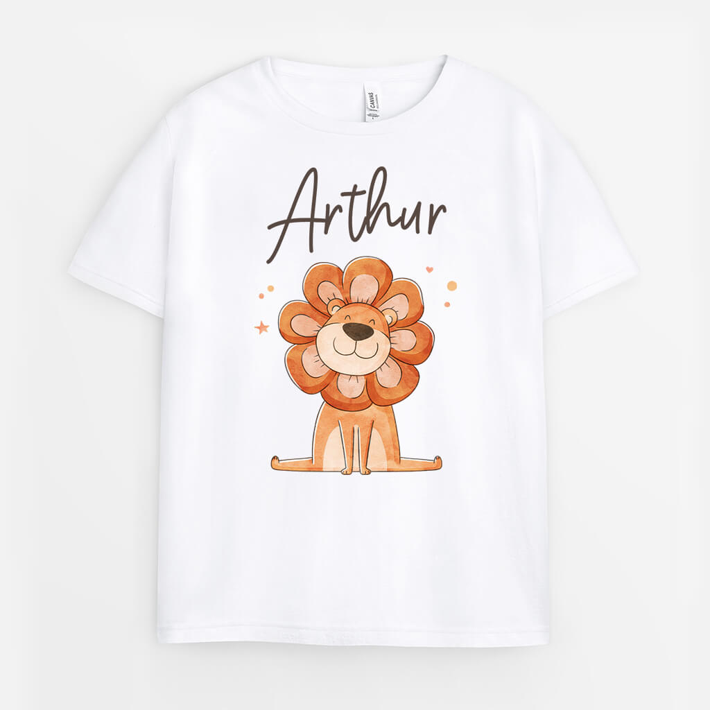 Lion Avec Crinière De Fleur - Cadeau Personnalisé | T-shirt Pour Enfant