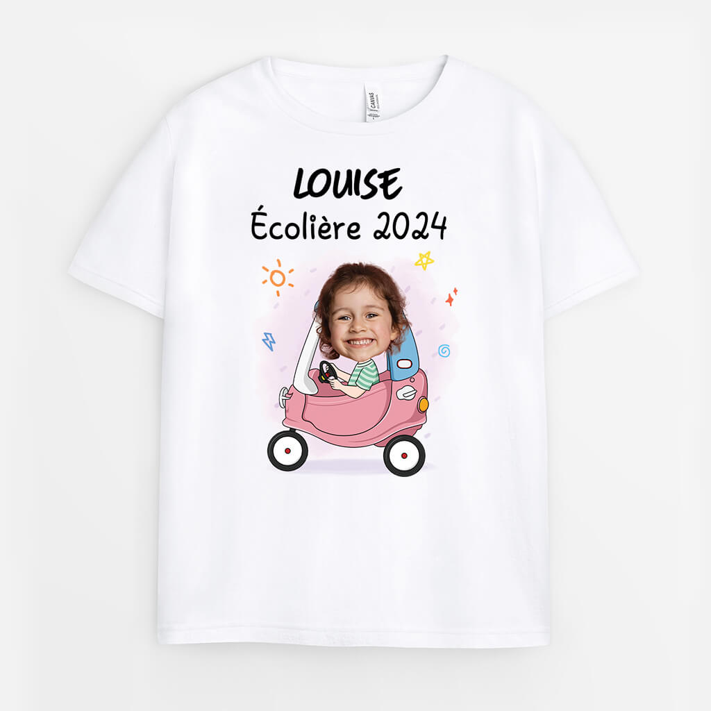 Écolière 2024 - Cadeau Personnalisé | T-shirt Pour Enfant