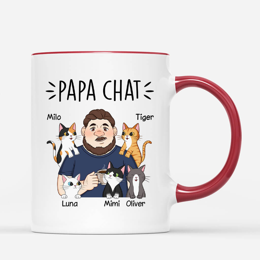 Papa Chat Mignon - Cadeau Personnalisé | Mug Pour Amoureux Des Animaux