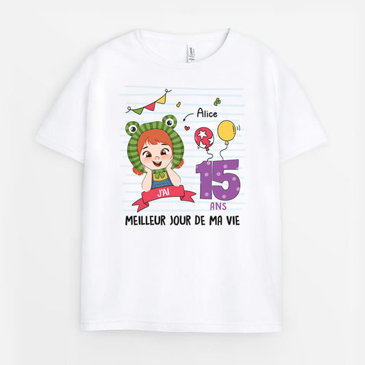 2597AFR1 t shirt meilleur jour de ma vie personnalise